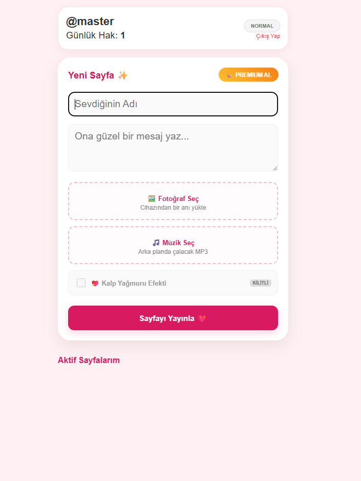 Sevdigin insana Özel Sayfa