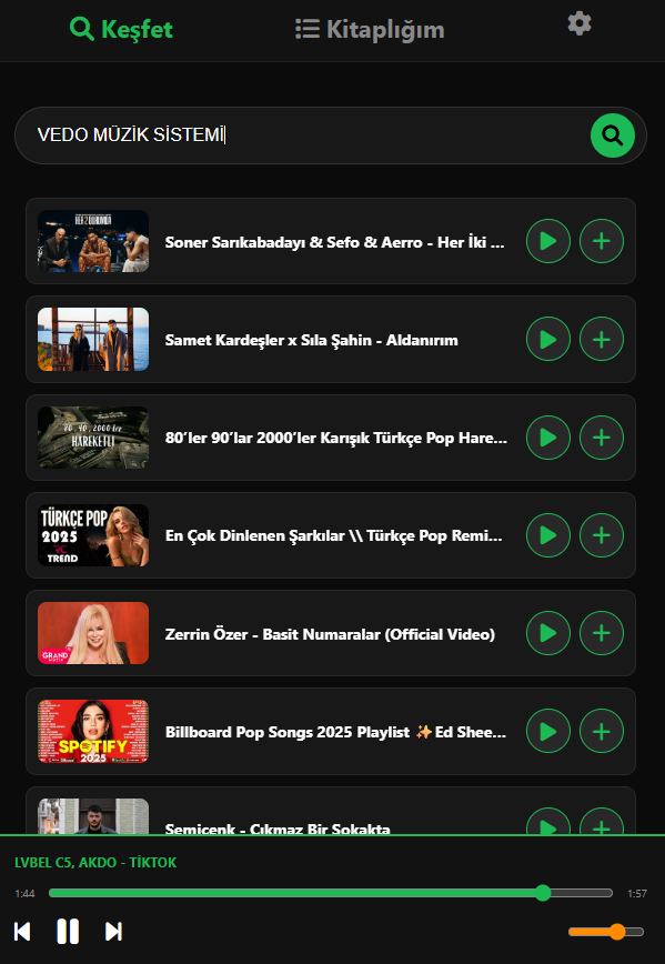 Müzik dinleme Kitaplik sistemi